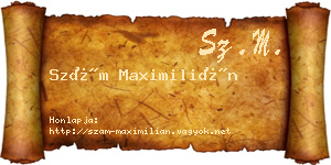 Szám Maximilián névjegykártya